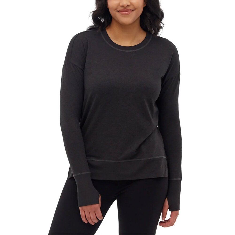 NWT Bench Women's Soft Jersey Activewear Long Sleeve Black Size L $80 HH150